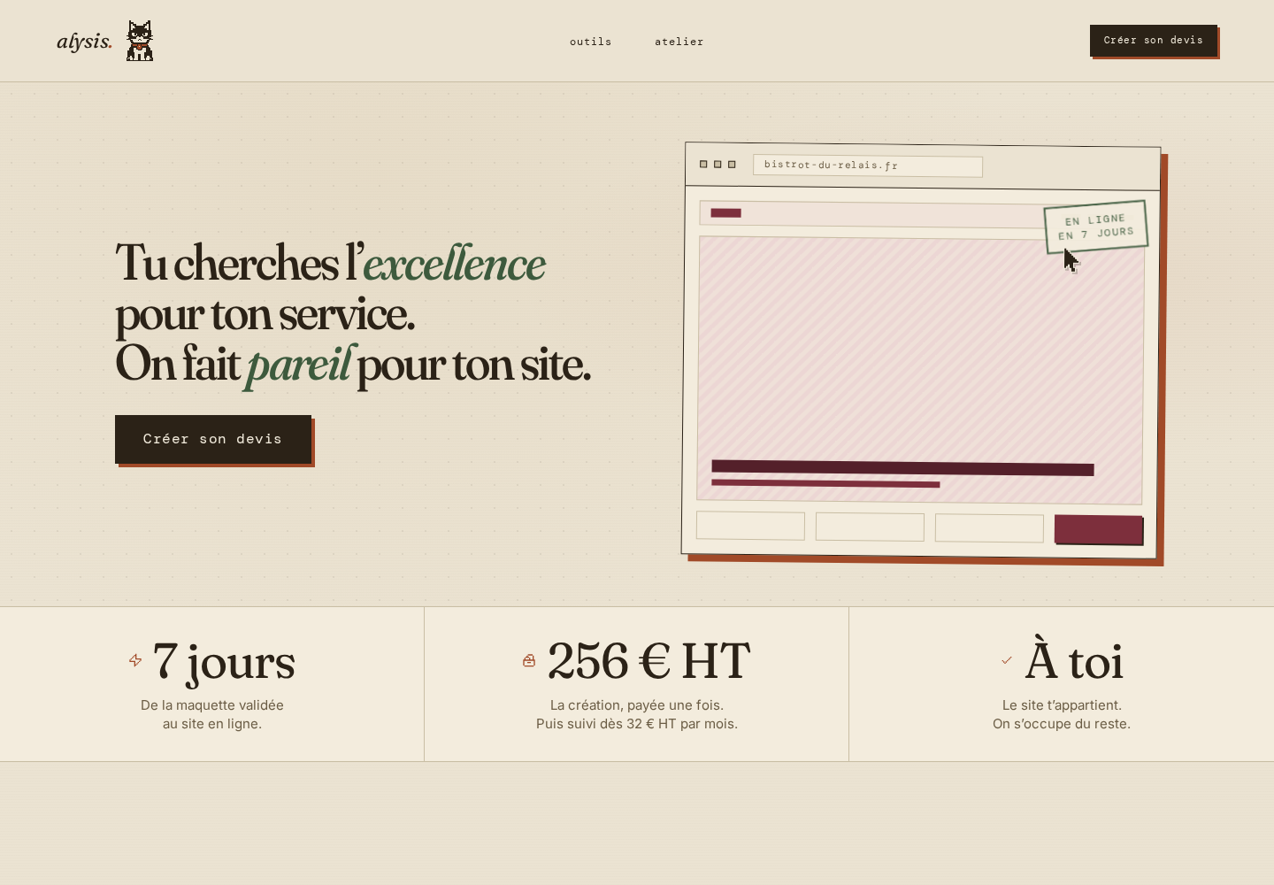 Le site alysis sur grand écran